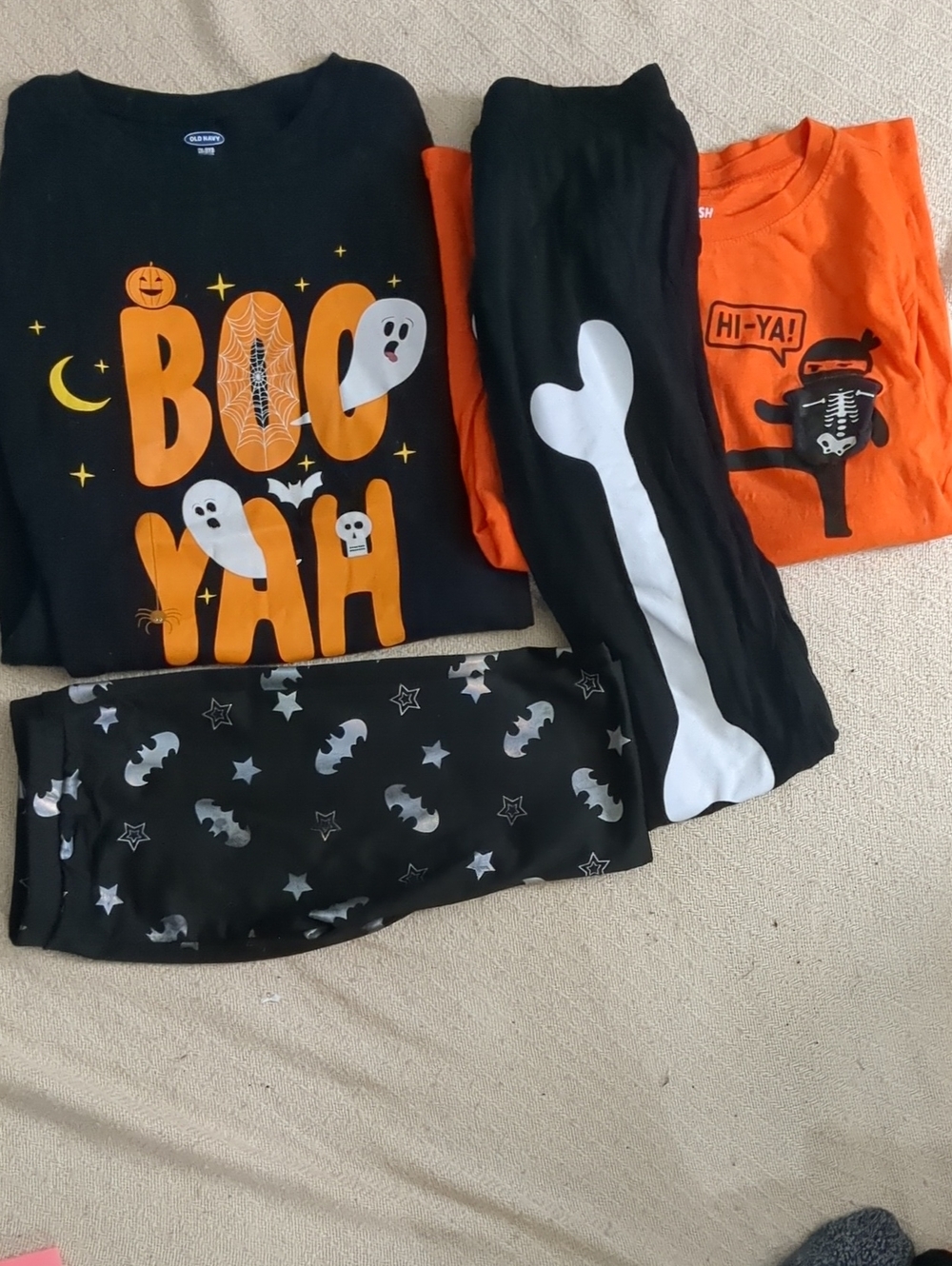 Boy Halloween Pajama Set - Black & Orange